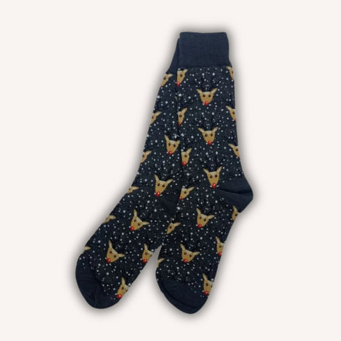 Reindeer Charcoal Funky Socks